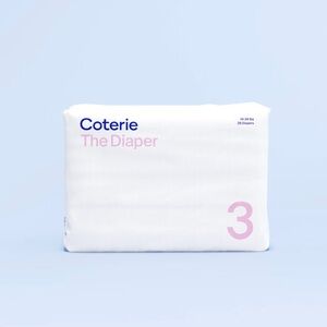 Coterie diapers in size 3. New in package 14-24 lbs. 28 diapers